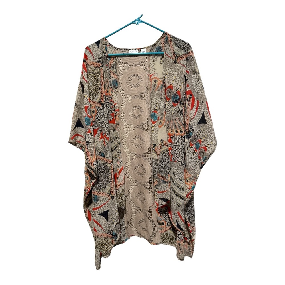 Cato Multicolor Patterned Cape - Picture 2 of 3
